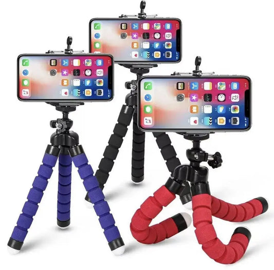 Schwarzes Smartphone Stativ Handy Tripod Klemmstativ Selfie Flexibel Universal