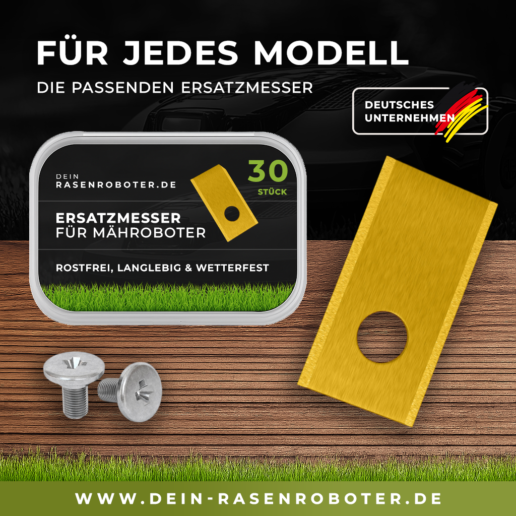 30 rostfreie Titan Ersatz-Messer-Klingen für Parkside Mähroboter City Smart PAMRC 250 A1 inkl. Schrauben