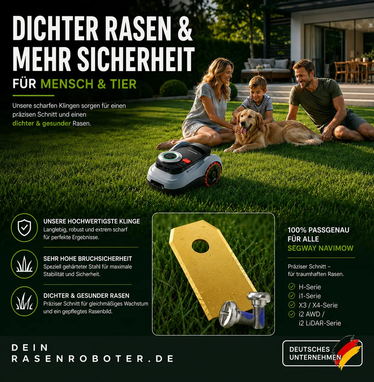 Dichter Rasen Mähroboter