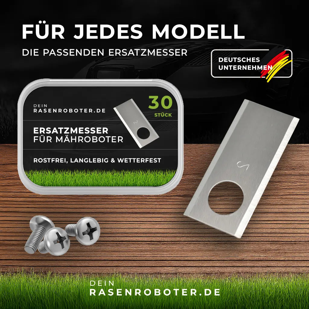 30 Edelstahl Ersatzmesser - Klingen für Scheppach RoboCut XXL900 Mähroboter