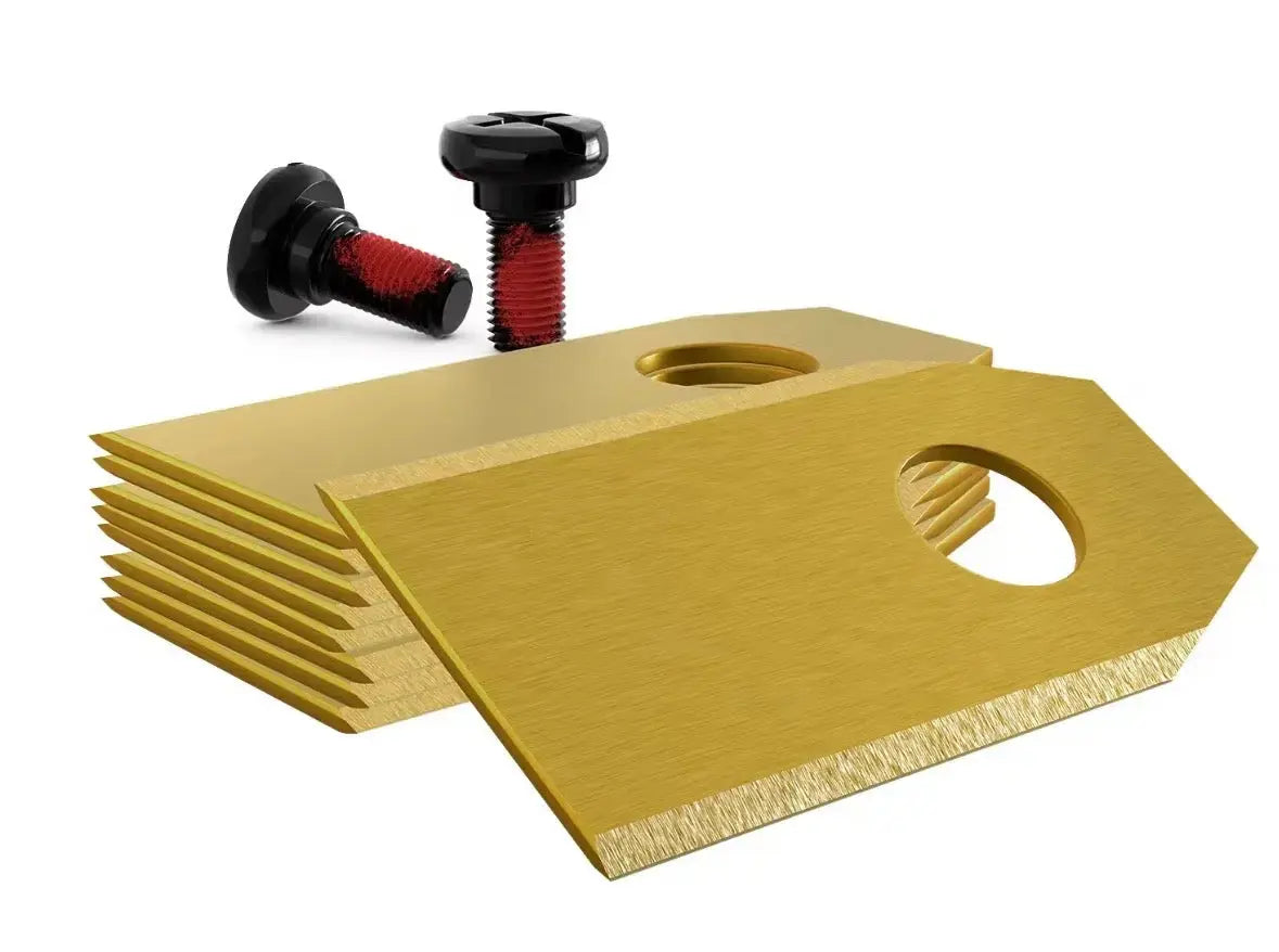 30er Set Premium Titan Ersatzmesser Gold für Sunseeker X3 und X3 Plus RTK inklusive 30 Spezialschrauben – Extra langlebig