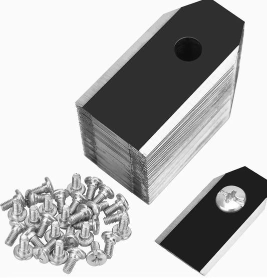 30x Carbon Ersatzmesser Set für Mähroboter mit Edelstahlkern inkl. 30 Schrauben.