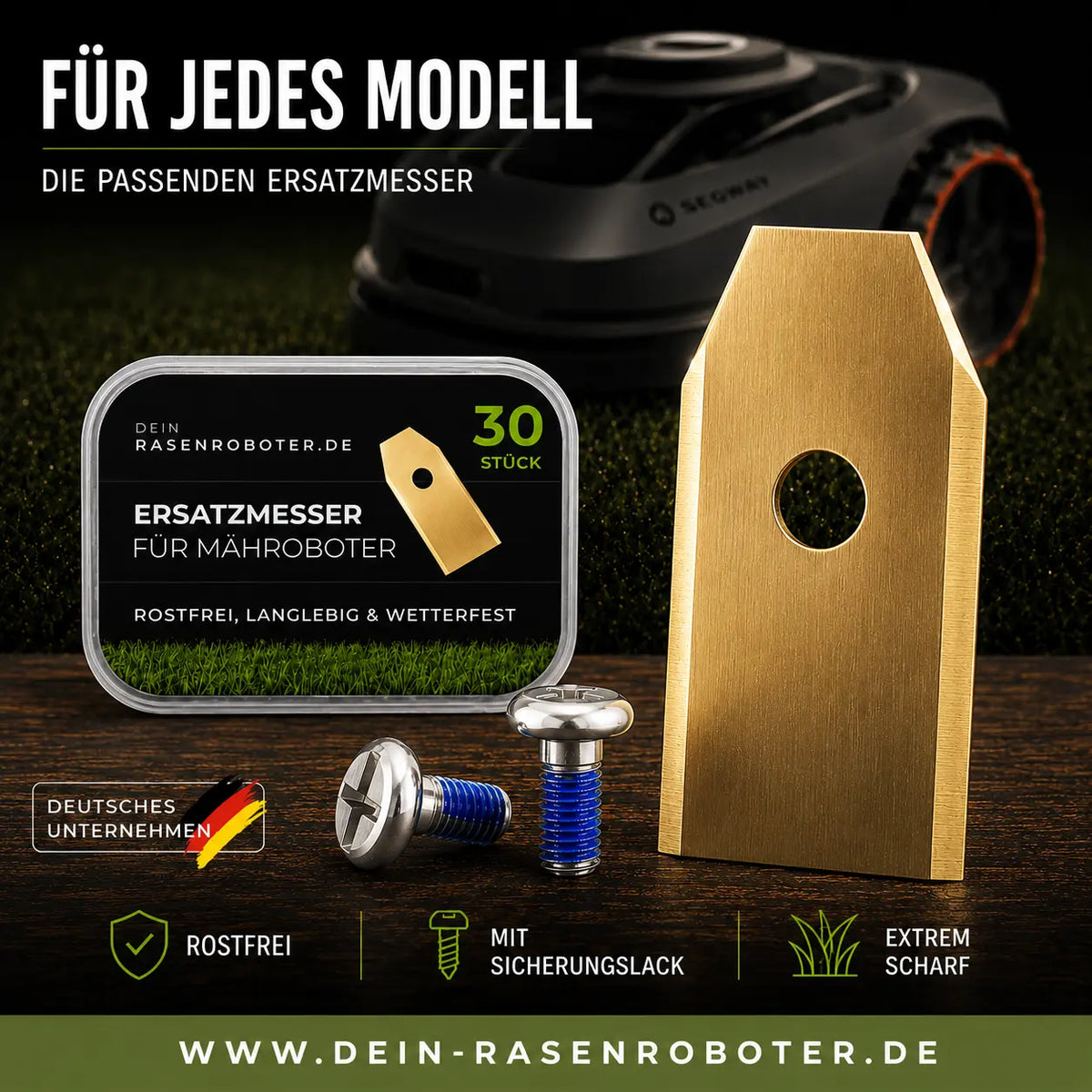 30x Premium Titan Ersatzklingen für Segway Navimow i210 LiDAR 22