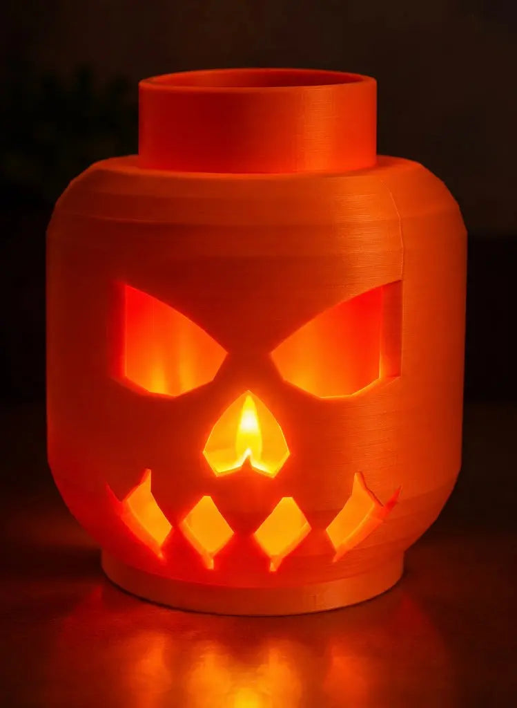 3D gedruckter Halloween Totenkopf aus PLA als Deko für LED Teelicht