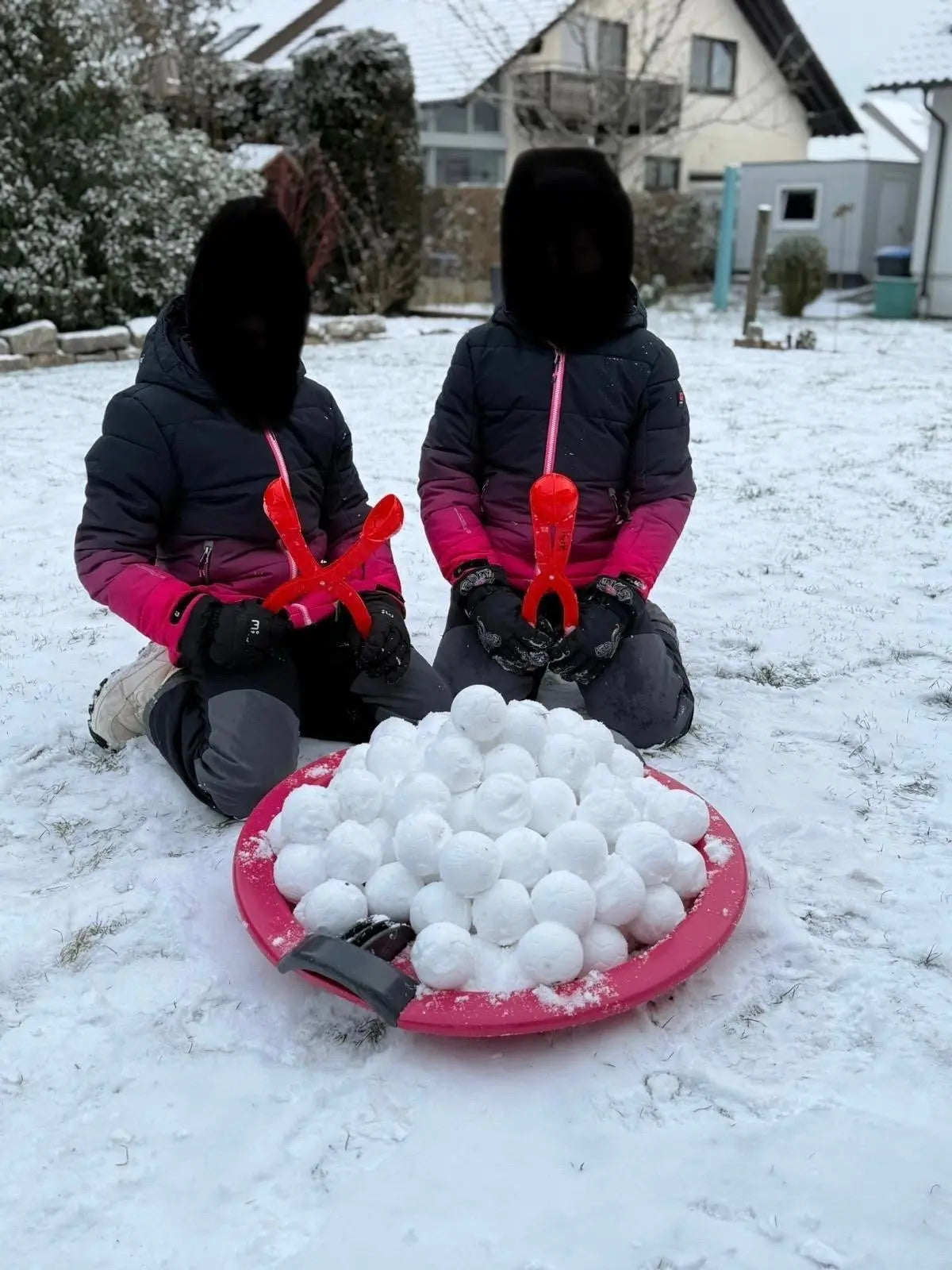 Rot SNOWBALL MAKER Schneeballzange |  Schneeballformer | Schneeball Zange 34 cm