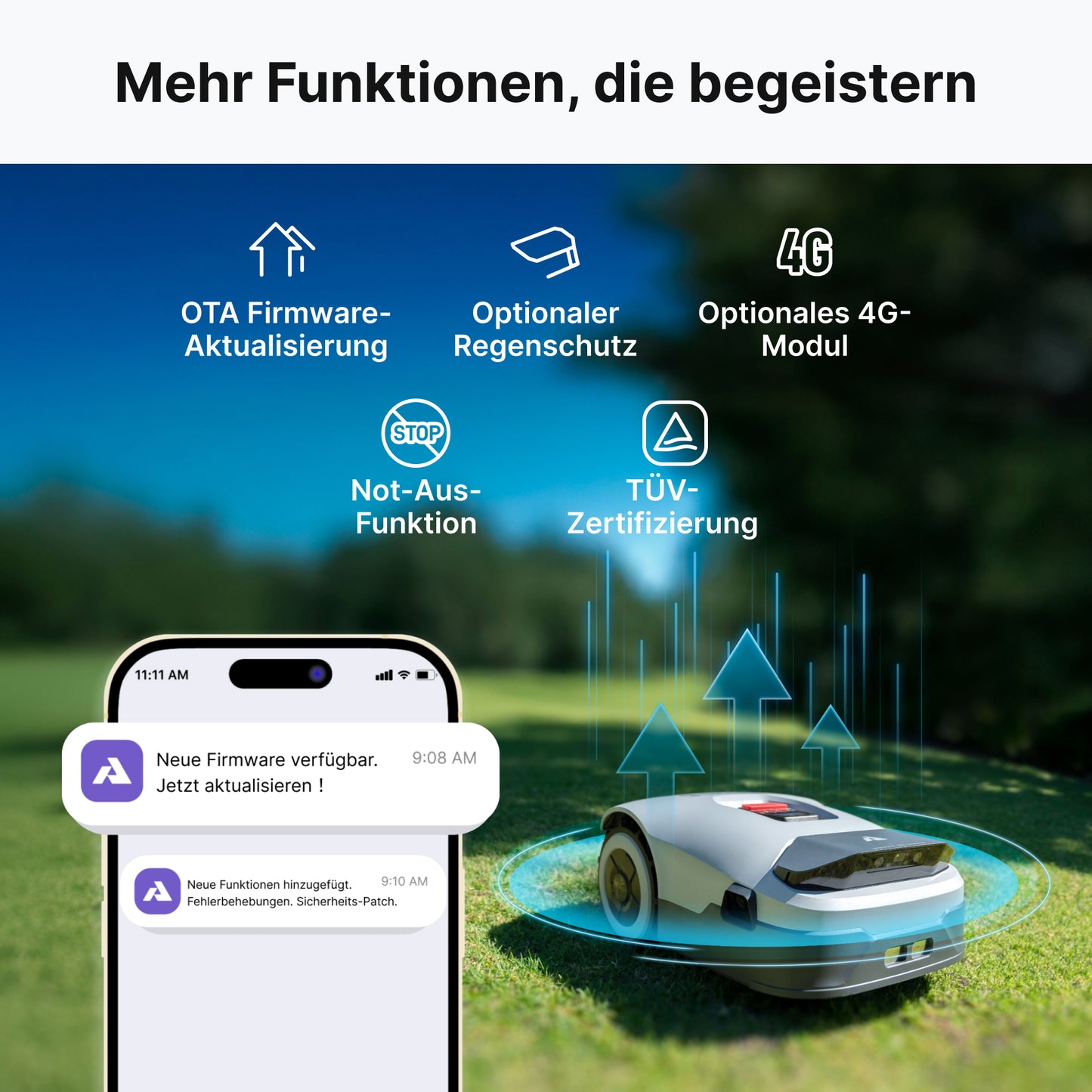 Anthbot Genie 3000 Mähroboter 4G Connect RTK Vision bis 3.000 m²