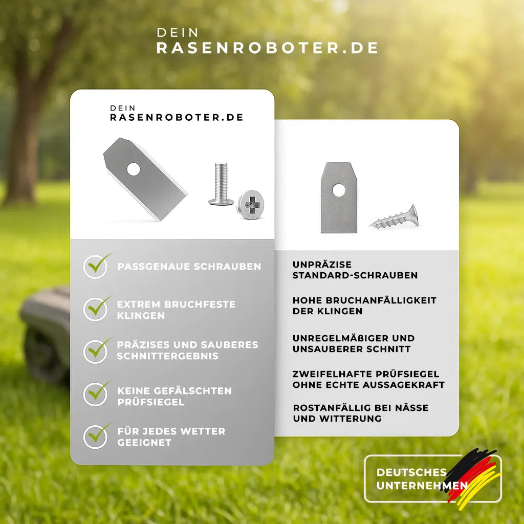 Vergleich Titan vs Edelstahl – Ersatzklingen für Gardena R38Li im Materialvergleich