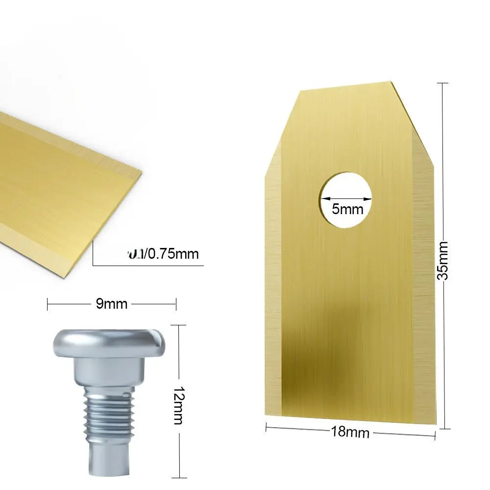 Detailansicht der EGO Aura R2 Titanmesser – 35,00mm Länge und 7,00mm Bohrung für optimale Performance