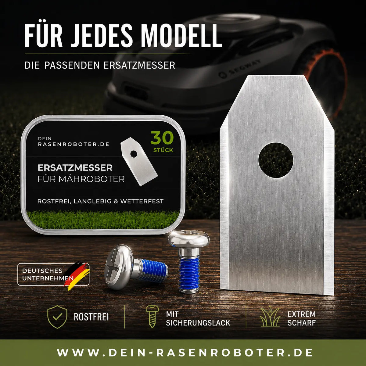 Edelstahl Ersatzklingen Segway Navimow X430E-AWD + X450E-AWD – 30 Stück 1