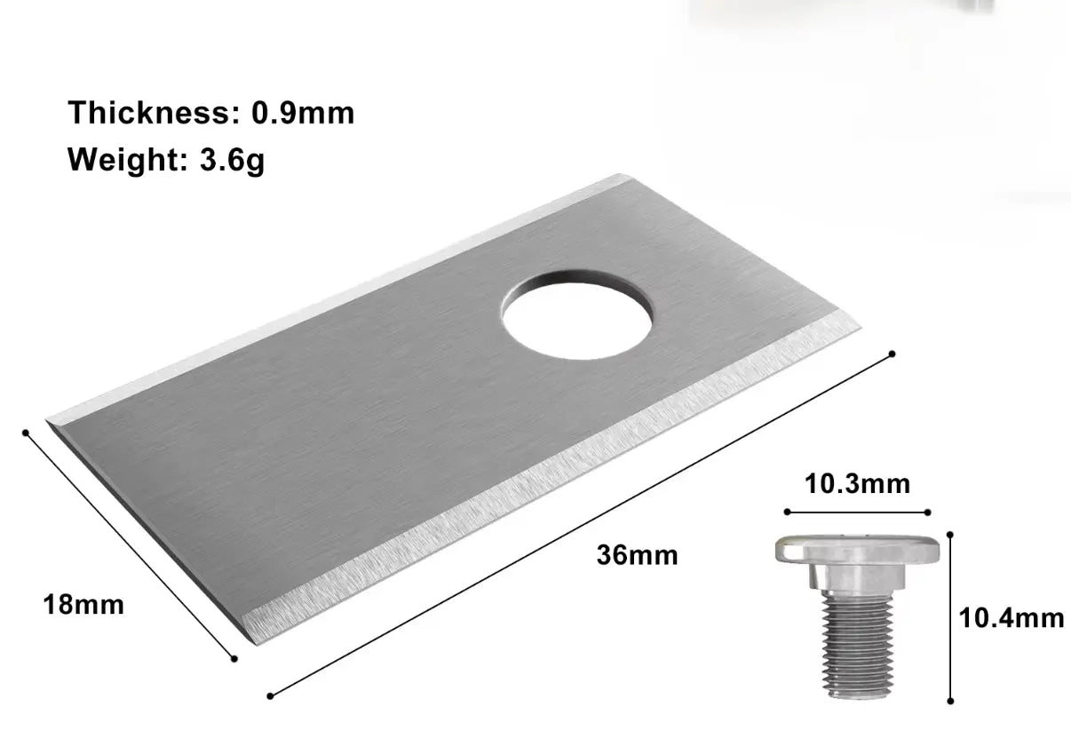 Technische Zeichnung der 36mm Parkside Ersatzmesser – 7,00mm Bohrung und 0,90mm Stärke für alle Parkside Modelle