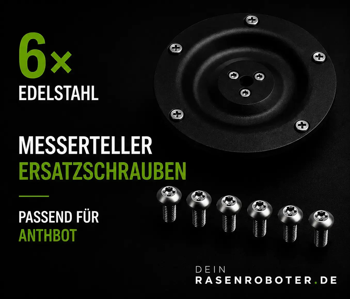 Montage des Messertellers an einem Anthbot Mähroboter mit den kompatiblen Edelstahl Ersatzschrauben