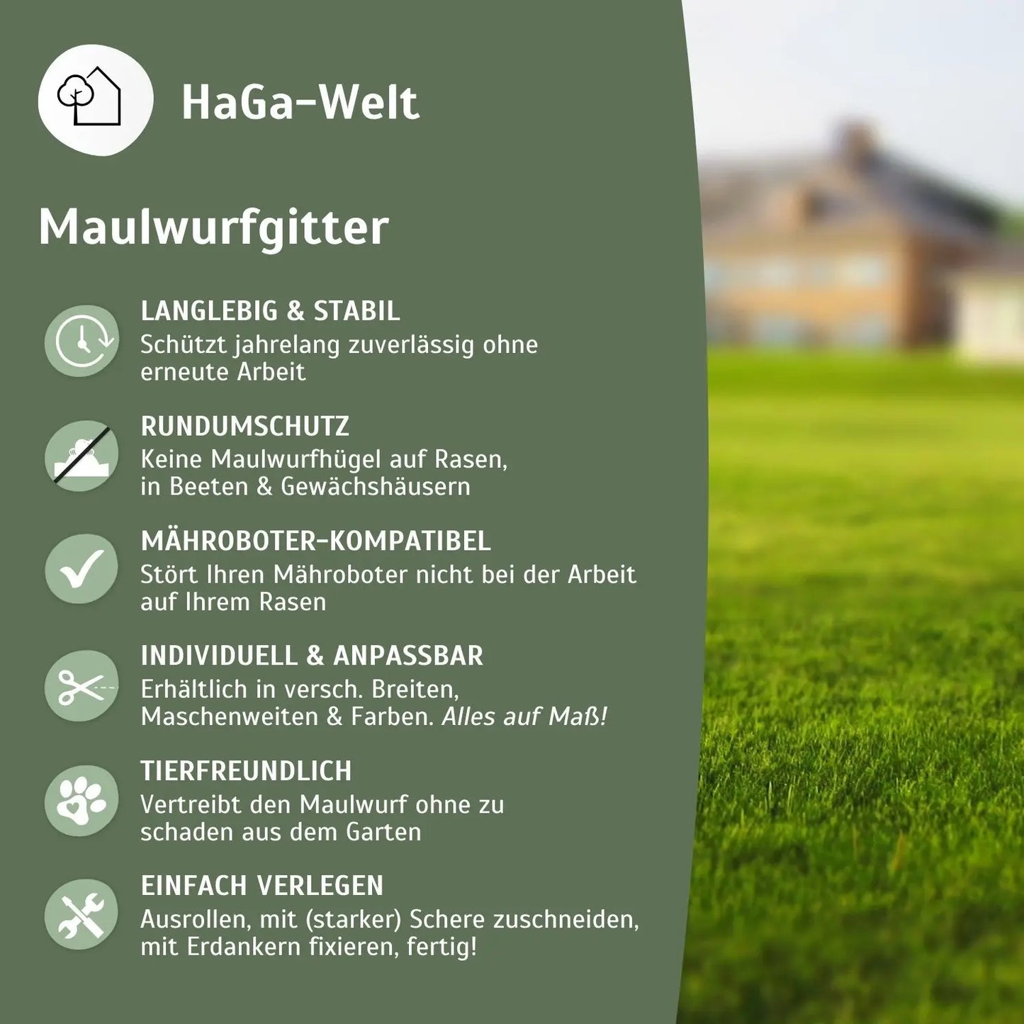 Premium Maulwurfgitter – tierfreundlicher Schutz vor Maulwürfen HaGa-Welt