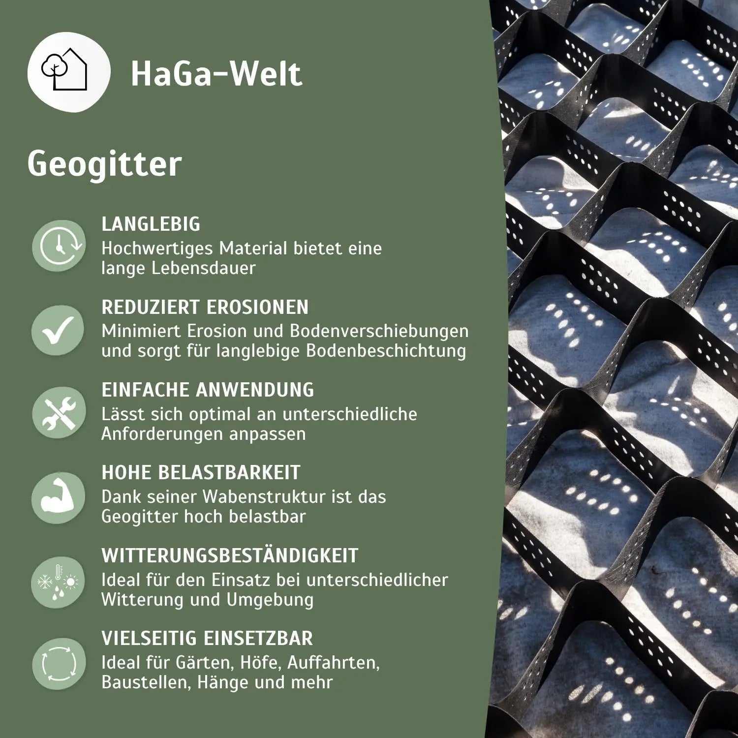Geogitter – robustes und langlebiges Rasengitter für stabilen Boden HaGa-Welt