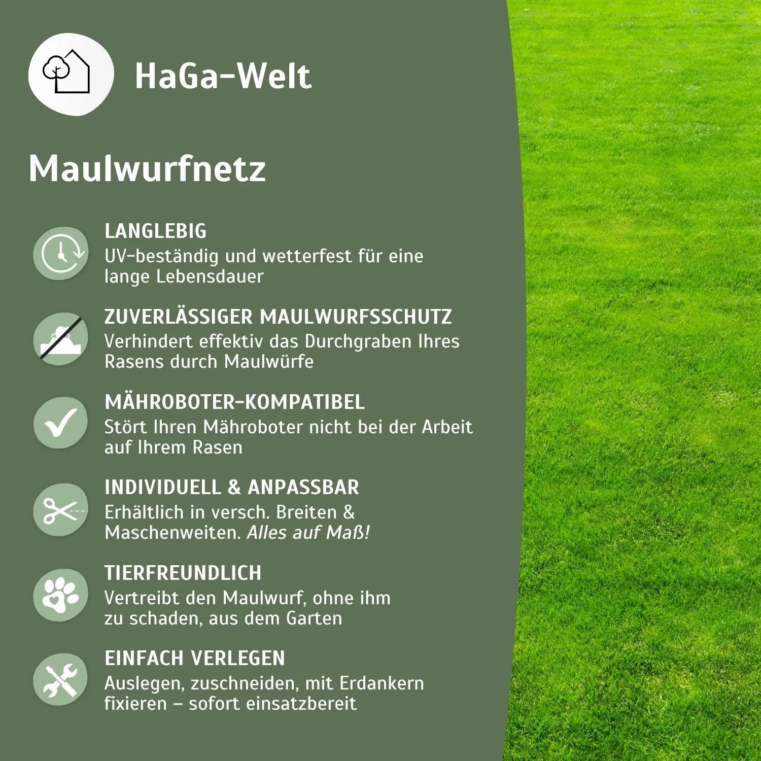 Maulwurfnetz – effektiver Schutz gegen Maulwürfe HaGa-Welt