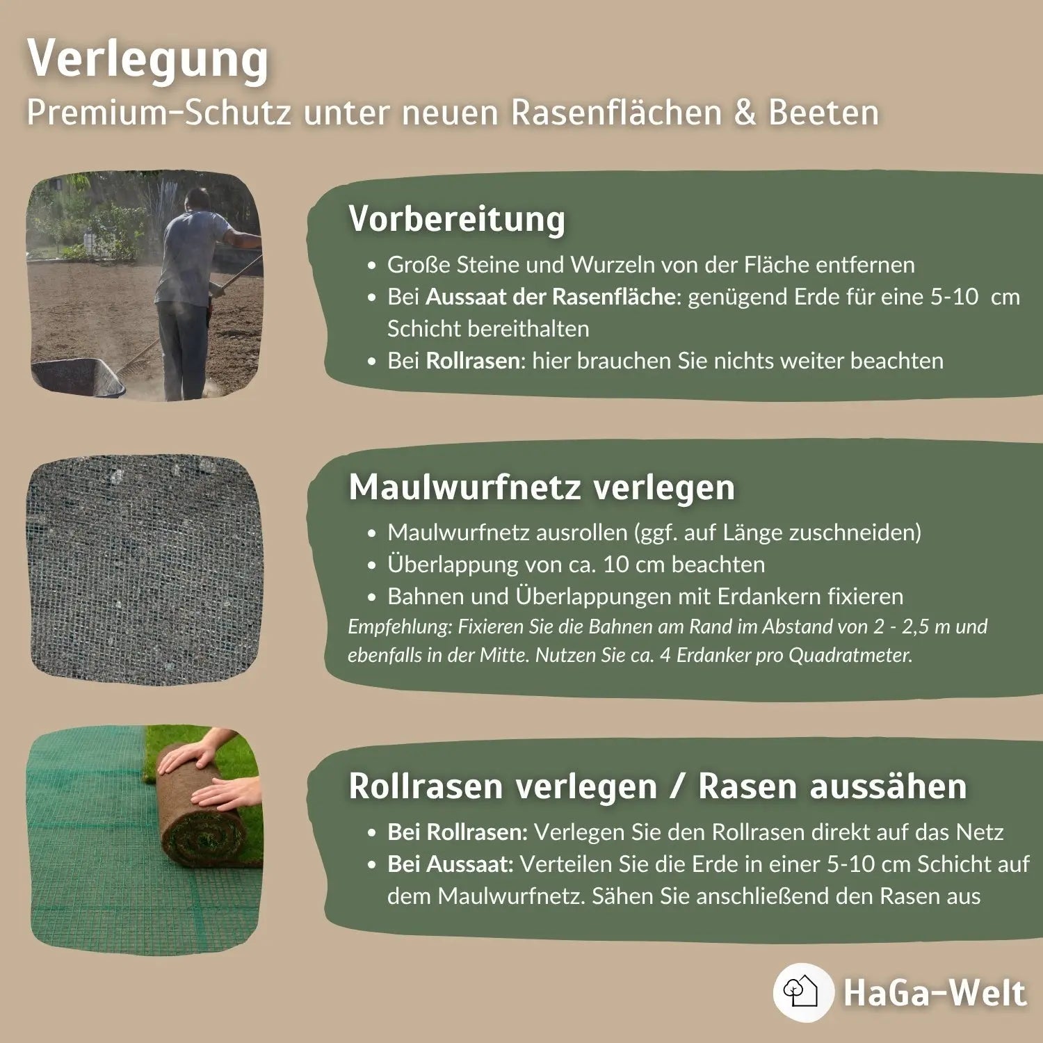 Maulwurfnetz – effektiver Schutz gegen Maulwürfe HaGa-Welt