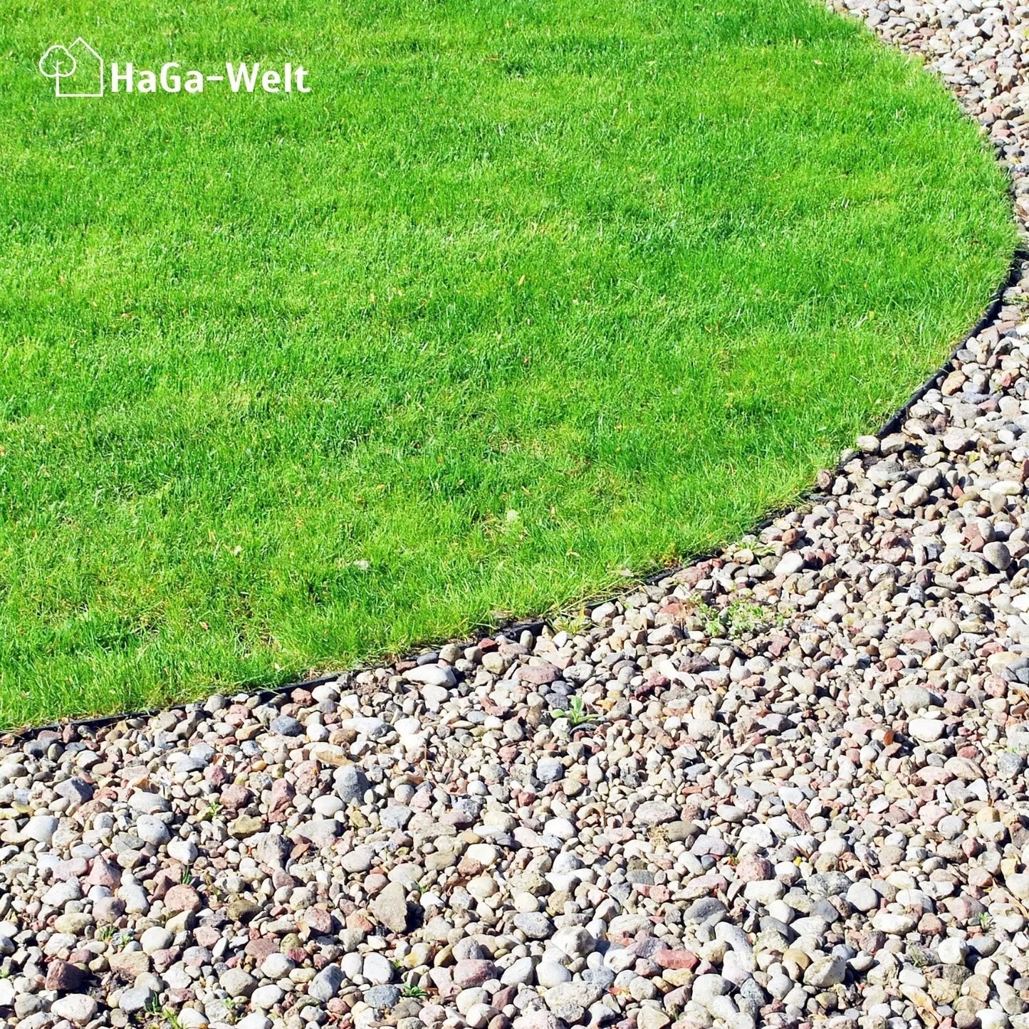 Rasenkante, flexibel 10 m x 40 mm mit 20 Befestigungstiften – Beeteinfassung leicht gemacht HaGa-Welt
