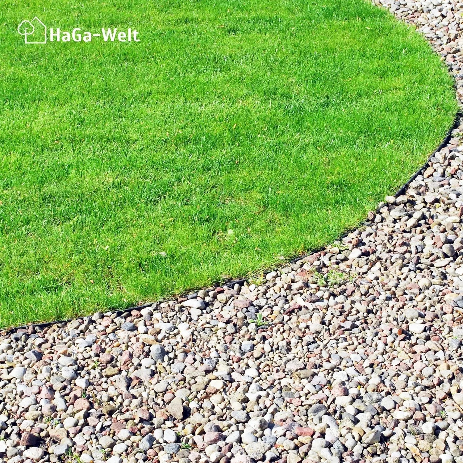Rasenkante, flexibel 10 m x 40 mm mit 20 Befestigungstiften – Beeteinfassung leicht gemacht HaGa-Welt