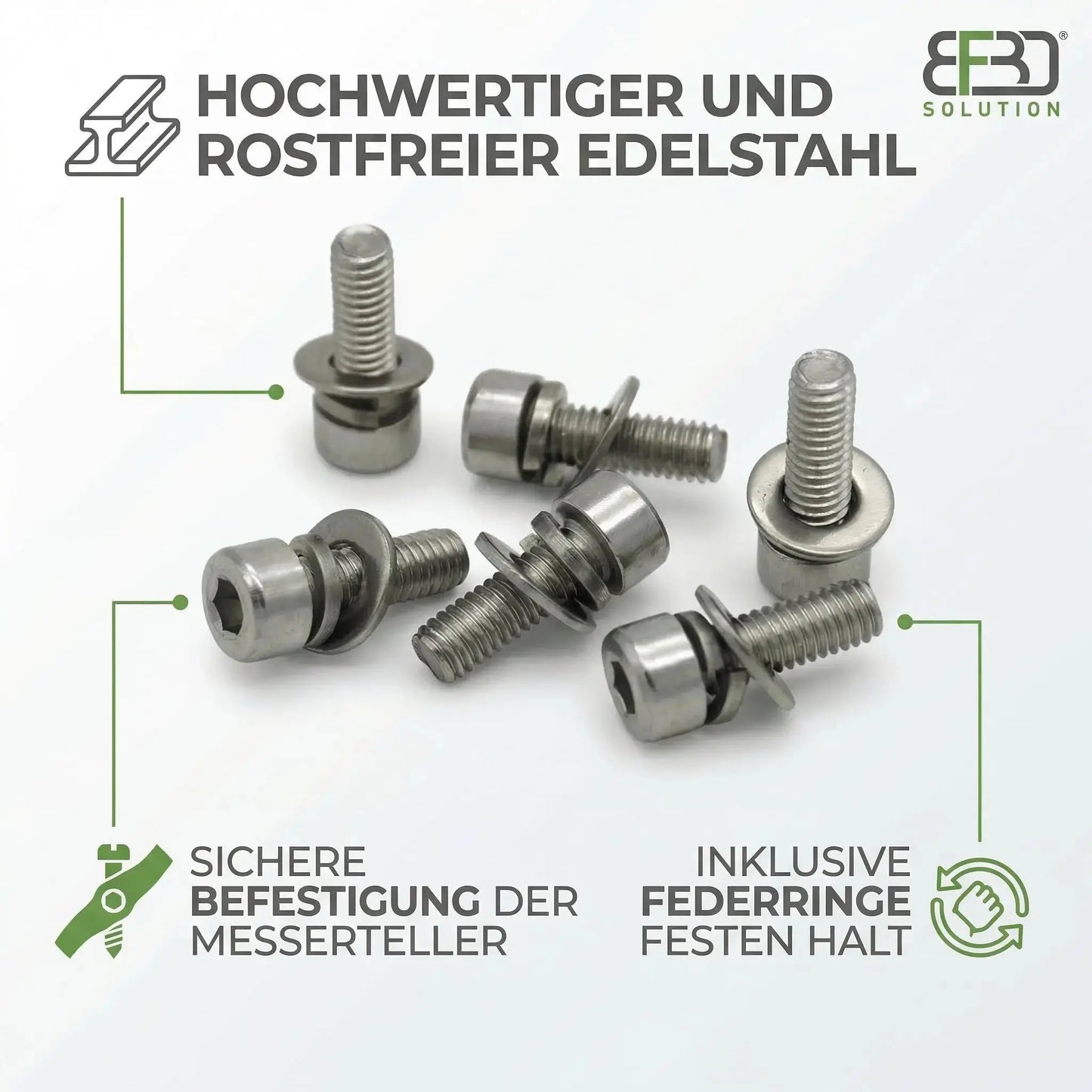 Detailaufnahme hochwertiger Edelstahl Schrauben für Navimow Mähroboter