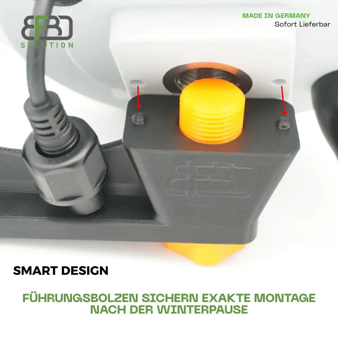 Wetterfester RTK Wandhalter aus hochwertigem ASA-Kunststoff für Anthbot Mähroboter, Nahaufnahme Materialstruktur.