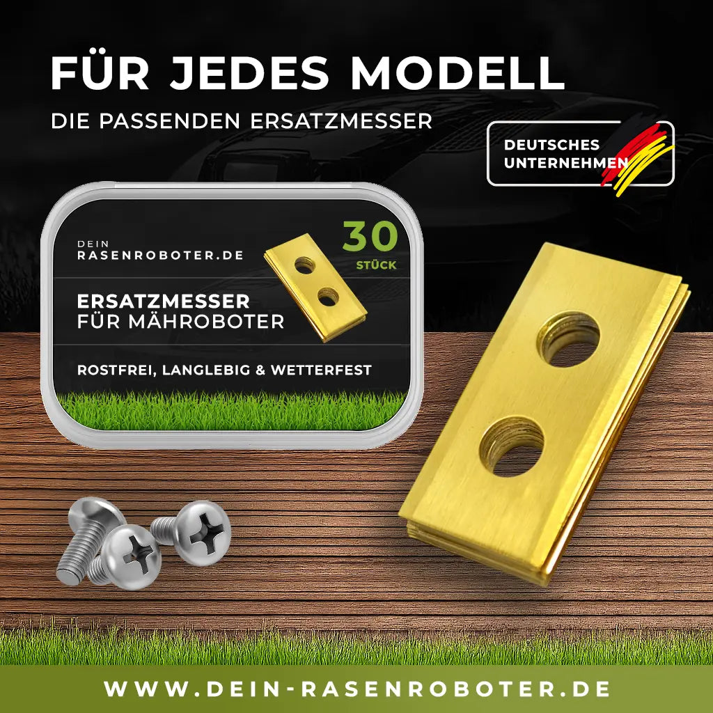 Titan Ersatzklingen für Greenworks Optimow 7 – 2-Loch Ersatzmesser Set mit Schrauben