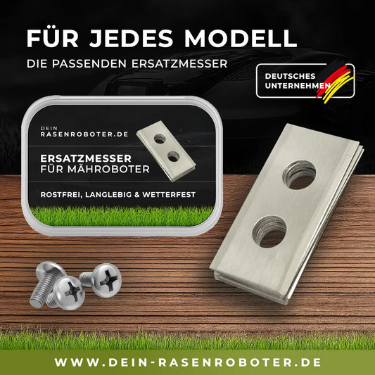 18er Universal-Set Edelstahl 2-Loch Ersatzmesser Silber für die gesamte ECOVACS GOAT Serie inklusive 18 Schrauben